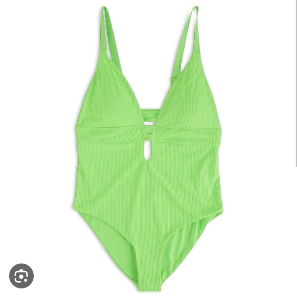 YMI Ribbed One Piece Swimsuit, Citrus Green. Buy 1, Get 1.